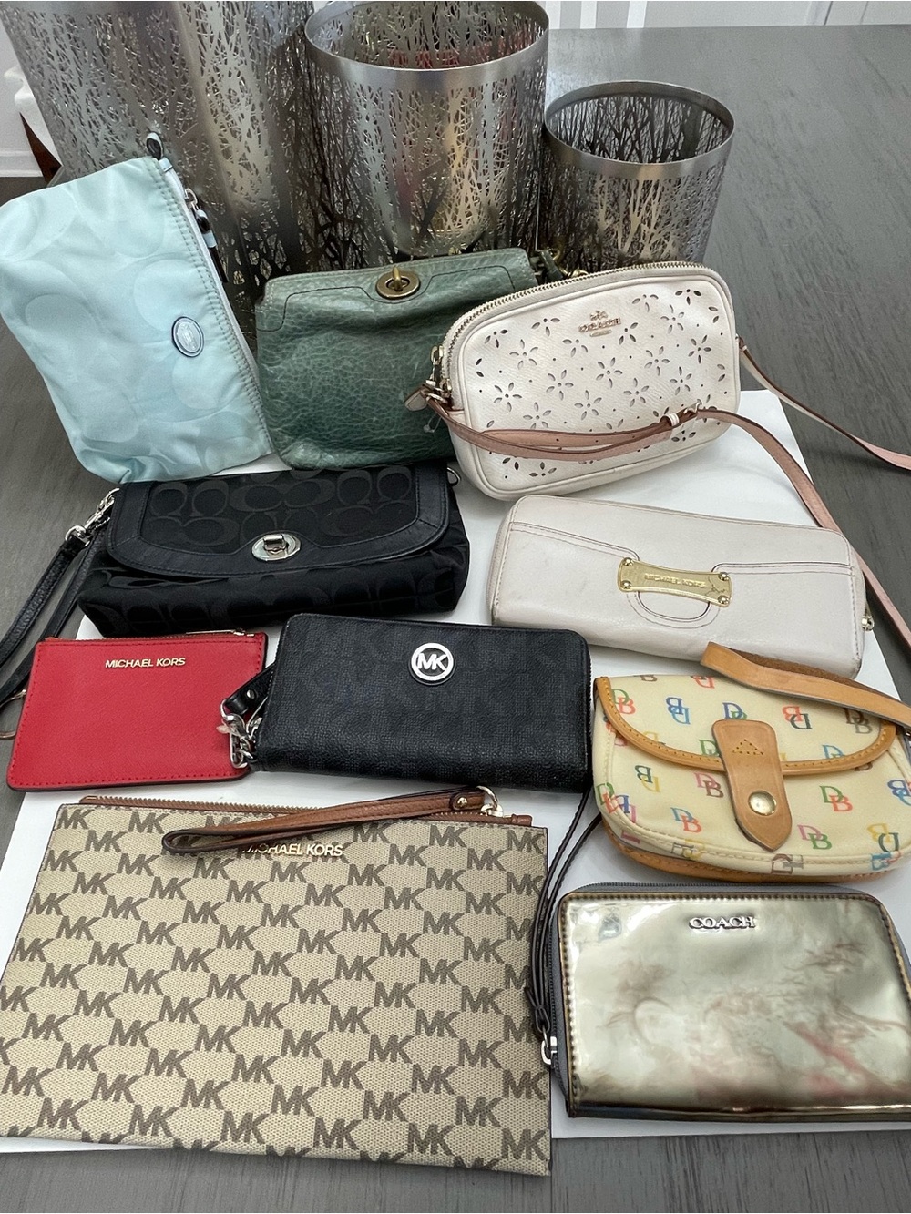 Mixed Designer Wallet Lot MK Coach Dooney Bourke Pouches Wristlets ,crossbody